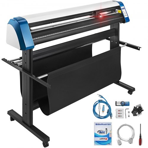 Vinyl Cutter 53 Inch Vinyl Cutter Machine Semi-Automatic DIY Vinyl Printer Cutter Machine Manual Positioning Sign Cutting with Floor Stand Signmaster Software
